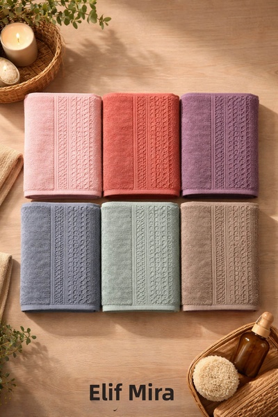 Elif Mira 6-Piece Kitchen Towel Set 30X50 cm 100% Cotton Melodi