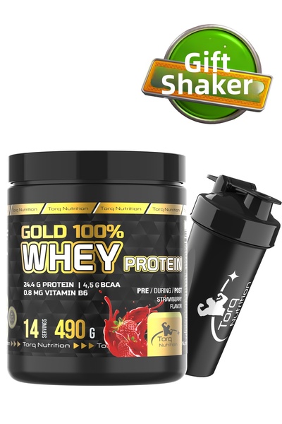 Torq Nutrition بروتين ويل ذهبي بنكهة الفراولة 490 جرام