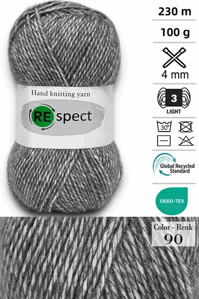 Respect 100gr-230mt Μαλακό Ακρυλικό Μαλλί- Κορδόνι για μωρά- 90