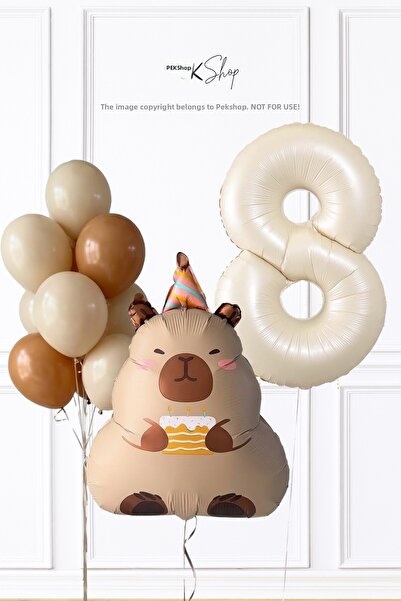 PEKSHOP Capybara Birthday Balloon Set Age Balloon Balloon Chain Set
