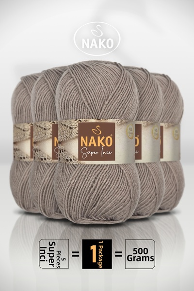 NAKO Super Pearl - 2000 Mink - 5 Pack - 100Gr/260M - Hand Knitting Yarn - Sca...