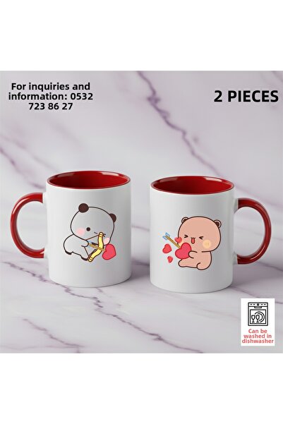 Ceymas Hediyelik Valentine's Day Special Series Dudububu Couple Cup Set of 2 ...
