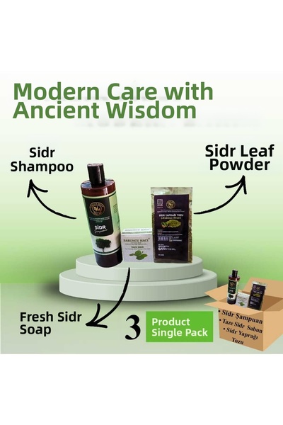 Sabuncu Hacı Es-Sidre Original Arabia Sidr Set of 3 Natural Shampoo. Fresh Si...