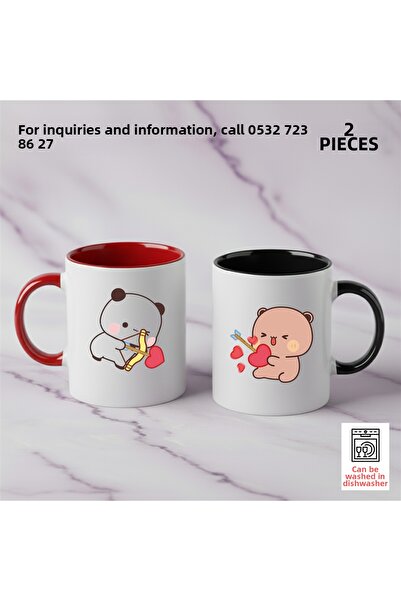 Ceymas Hediyelik Valentine's Day Special Series Dudububu Couple Cup Set of 2 ...