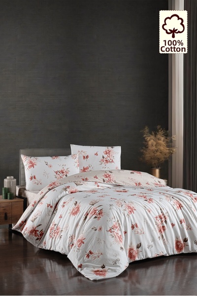 CAQQA 100% Cotton Eliza Mink Double Duvet Cover Set