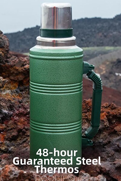 Poolipo ترمس شاي من الستانلس ستيل سعة 2.2 لتر مضمون ساخن وبارد لمدة 48 ساعة -...