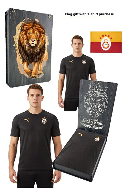 Galatasaray Γνήσιο μπλουζάκι προπόνησης με άδεια χρήσης με λαιμόκοψη σε μαύρο...