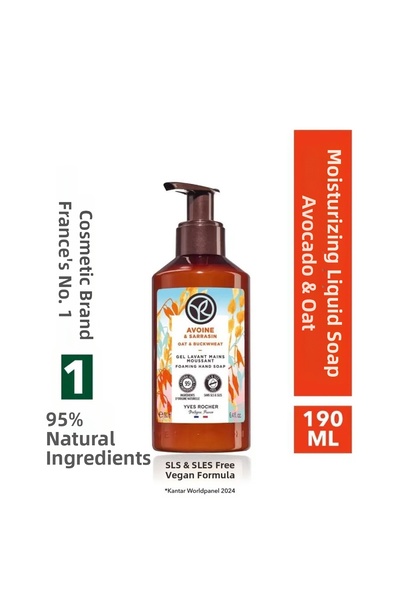 Yves Rocher صابون سائل - الشوفان والحنطة السوداء المهدئين - لا يحتوي على SLS ...