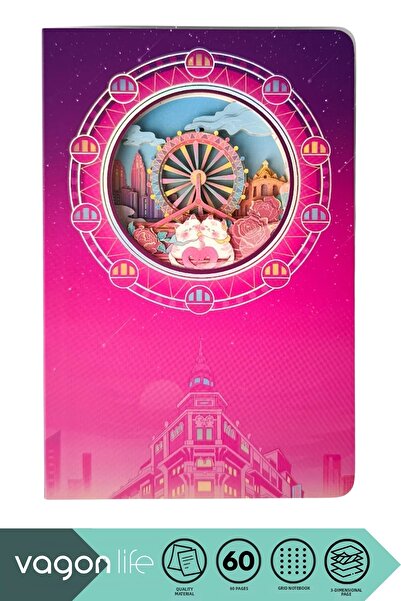 Vagonlife Νέα συλλογή Cat 3D Layered Illustration Art Design Dotted Notebook ...