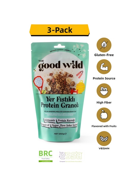 THE GOOD WİLD جرانولا بروتين الفول السوداني |   بدون سكر مضاف |   وجبة خفيفة ...