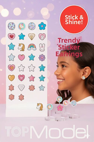 Top Model Unicorn Sticker Earring Set – Colorful Design, Harmless and Fun to Use