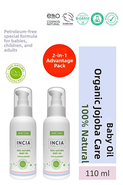 Incia 100% Natural Baby Oil Organic Jojoba Care Massage Oil Paraffin-Free Her...