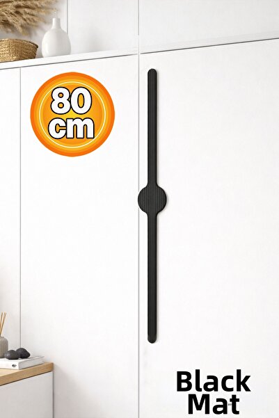Badem10 Saral Striped 800 mm Matte Black Drawer Handle Wardrobe Cabinet Door ...