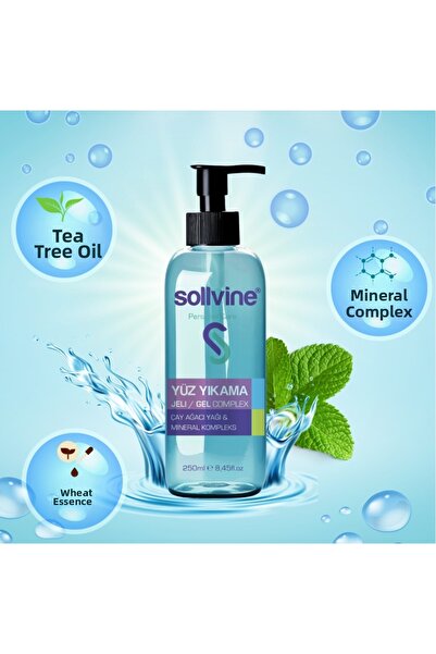 SOLLVINE جل غسول الوجه بزيت شجرة الشاي والمعادن