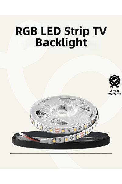 Epilons شريط إضاءة LED خلفي للتلفزيون بطول 2 متر مع خاصية التشغيل والإيقاف ال...