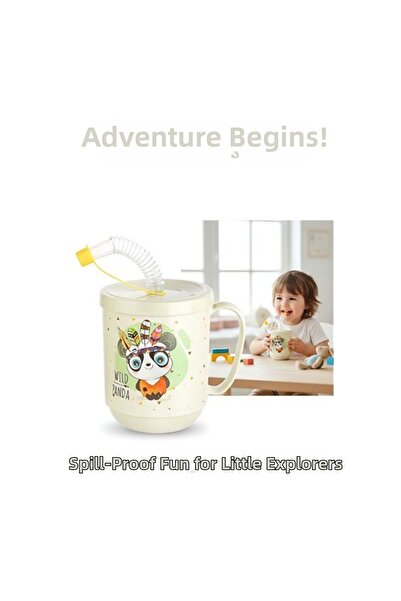 EASERA TİCARET كوب أطفال فاخر مع مصاصة 350 مل - كوب للشرب وقارورة ماء