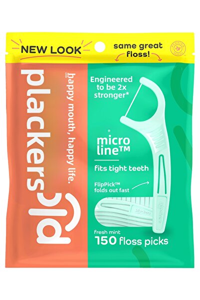 Plackers خيوط تنظيف الأسنان بنكهة النعناع الصغيرة، 150 قطعة