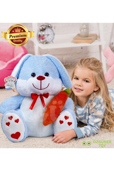 Özgüner Oyuncak Cute 80 cm Rabbit - Soft Friend Holding a Carrot