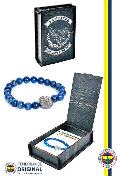 Fenerbahçe سوار من الحجر الطبيعي الأصلي المرخص من إف بي لابيس (8 مم) مع علبة ...