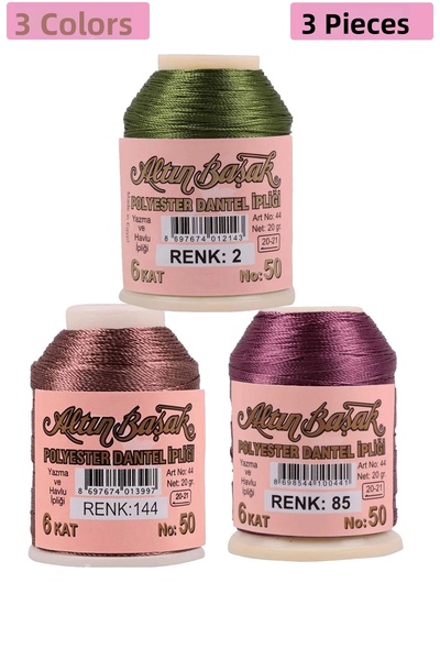 toyigoo 3 bucăți ață de broderie și dantelă Altınbaşak 20 gr - Royaleks - Nr....