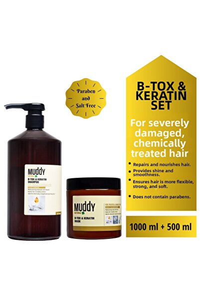 Muddy شامبو وقناع الكيراتين من بي توكس - أنيق وأكمام