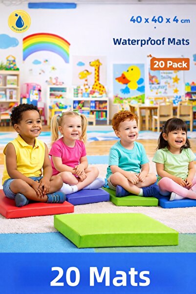 Elyaf Sepeti Waterproof Nursery Mat 40X40X4 cm – Zippered & Wipeable – Kinder...