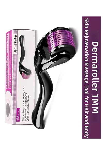 Generic Brand Titanium Tip DermaRoller 1 mm Skin Face Body Hair Regeneration ...