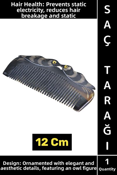 Wintoup Συμπαγής Τσάντα Φυσικό οστέινο χτένι για μαλλιά παγώνι, που μειώνει τ...