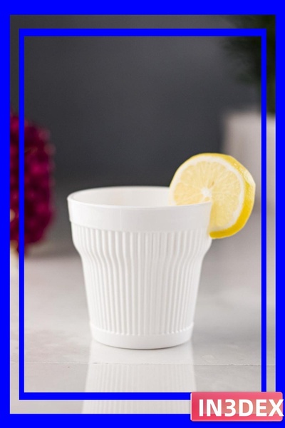 İN3DEX Unbreakable Acrylic Water Cup 300ml White Color