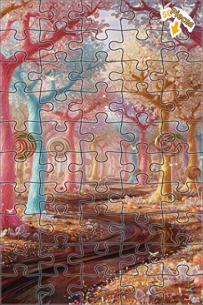 Teona Ahşap لغز خشبي بمظهر أشجار السكر الساحرة بتأثير الزيت 50 قطعة 15×25