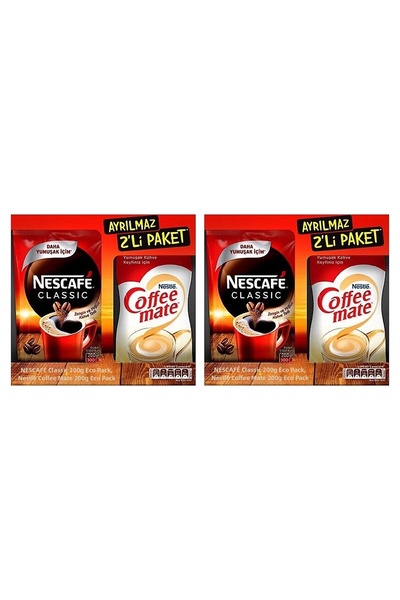 Nescafe Classic Eko 200 Gr + 200 Gr Coffee Mate Indispensable 2-Pack X 2 Pieces