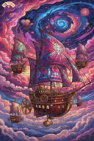 Teona Ahşap لغز خشبي بتصميم قارب السماء ومشهد مائي 500 قطعة 50×30