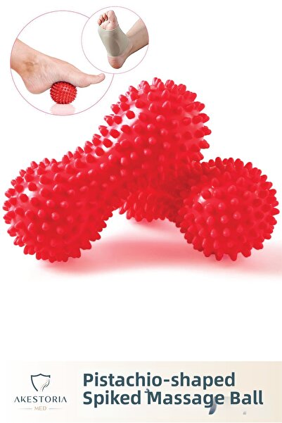 Akestoria Med Peanut Shape Spiky Massage Ball, Sensory Stimulating, Body Musc...