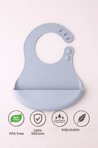 CKM silikon Baby Feeding Bib Anthracite Gray