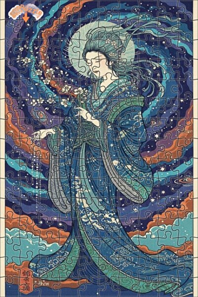 Teona Ahşap Celestial Women Patterned Double Layer Framed Wooden Puzzle 150 P...