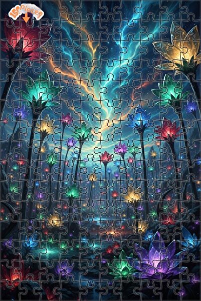 Teona Ahşap لغز خشبي مؤطر بطبقتين من فلاورز جالاكسي غامازلي 150 قطعة 20×30