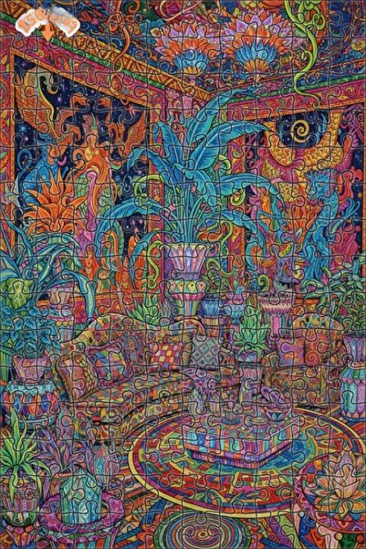 Teona Ahşap لغز خشبي بإطار مزدوج الطبقات بنمط زيتوني ملون من سايديكال تروبيك ...