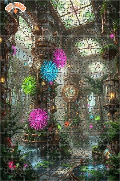 Teona Ahşap لغز خشبي بإطار مزدوج الطبقات بمظهر لوحة زيتية على طراز الحديقة ال...