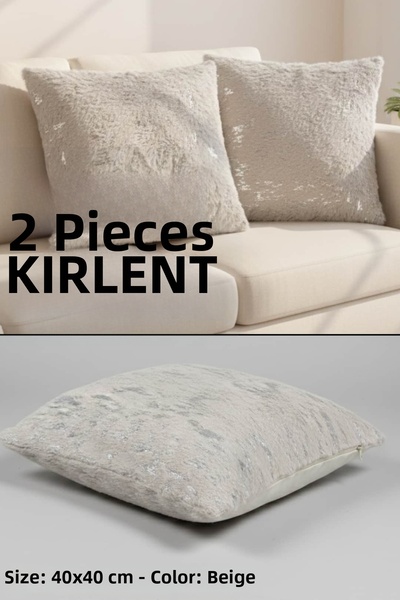 Dantelux 2 bucăți de perne cu sclipici (40x40 cm - cu detaliu cu sclipici arg...