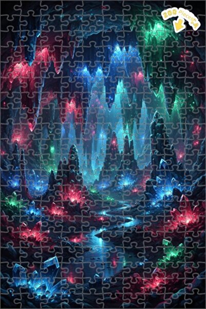 Teona Ahşap لغز خشبي بإطار مزدوج الطبقات من كريستال كهوف أرض العجائب 200 قطعة...