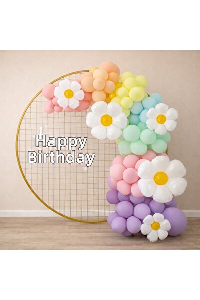 Balonsan مجموعة بالونات 60 قطعة (ماكارون وردي-أصفر-أخضر-أرجواني-أزرق-سمك السل...