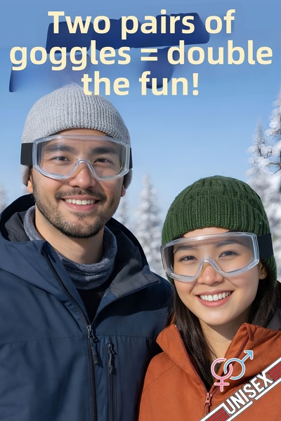 GLASWEN 2 Pcs Ski Goggles Transparent with Vent Sun Snow Protective Eyewear U...