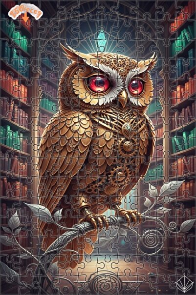 Teona Ahşap لوحة فنية ميكانيكية على شكل بومة 150 قطعة 20×30