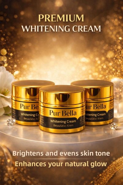 PUR BELLA Whitening Cream 3-Pack – Anti-Blemish Brightening |   Kojic Acid, Alpha Arbutin & Vitamin B3