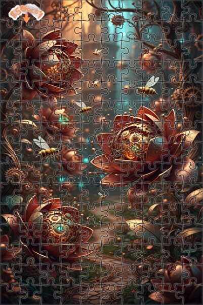 Teona Ahşap لغز خشبي مؤطر بطبقتين من حديقة الزهور الميكانيكية الغامضة 150 قطع...