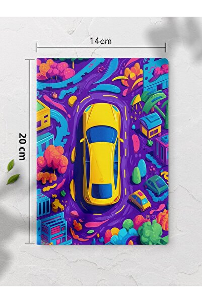 gxe.art Unlined Notebook Oil Painting Car Pattern Notebook Notepad Mind and M...