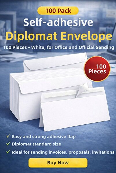 ANI OFİS KIRTASİYE A K Diplomat Envelope 100 Pieces – White Dl Envelope – Off...