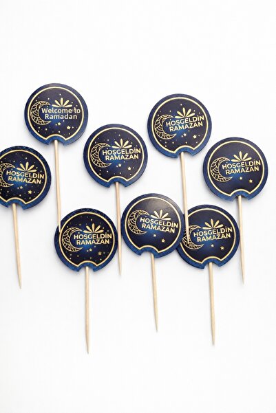 Behind party store Welcome Ramadan Cake Topper Toothpick Ornament – Gold Gild...