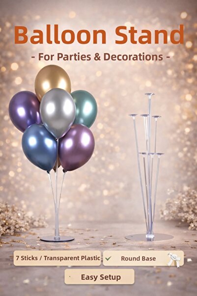 eSLeTc 1 Piece of 7 Balloon Decoration Stand with Stand for Birthday