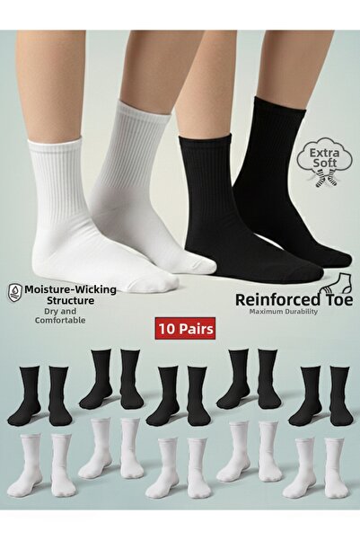 Cousen 10 أزواج من جوارب التنس الرياضية الفاخرة للجنسين، ماصة للعرق، قابلة لل...